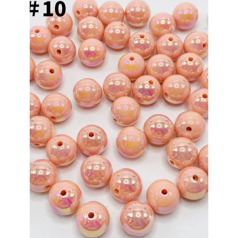 16mm Beads, Glossy Acrylic Beads with UV Plating, Size 16mm, soild uv Round Shape, TT