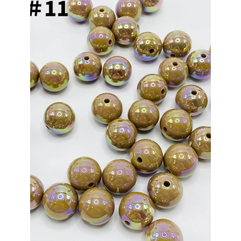 16mm Beads, Glossy Acrylic Beads with UV Plating, Size 16mm, soild uv Round Shape, TT