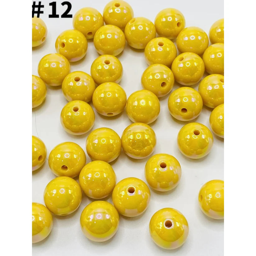 16mm Beads, Glossy Acrylic Beads with UV Plating, Size 16mm, soild uv Round Shape, TT