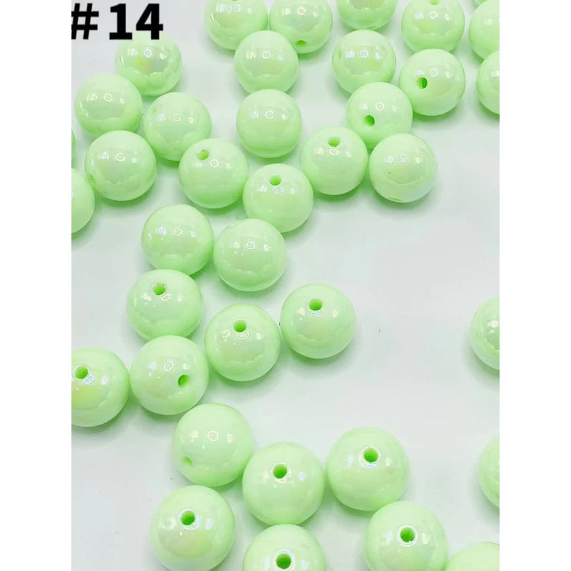 16mm Beads, Glossy Acrylic Beads with UV Plating, Size 16mm, soild uv Round Shape, TT