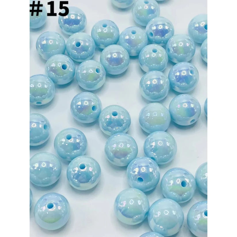 16mm Beads, Glossy Acrylic Beads with UV Plating, Size 16mm, soild uv Round Shape, TT