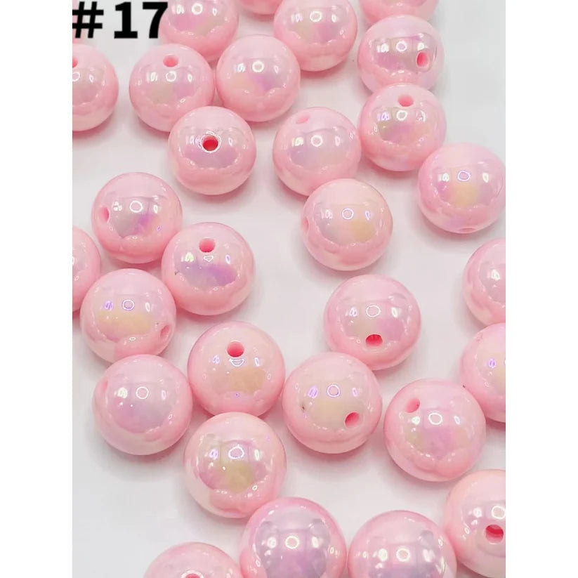 16mm Beads, Glossy Acrylic Beads with UV Plating, Size 16mm, soild uv Round Shape, TT