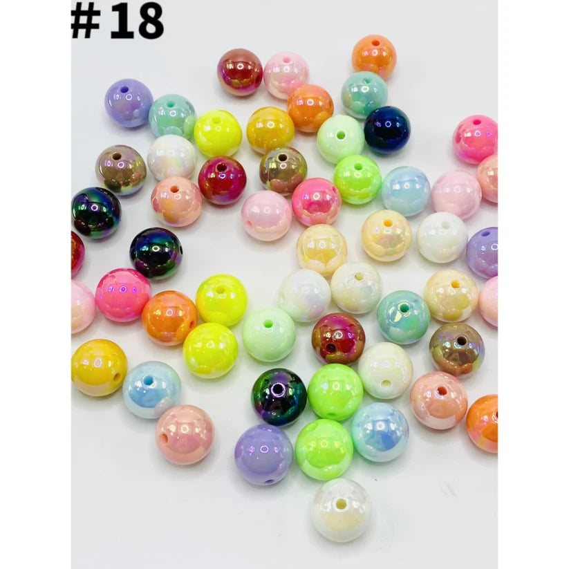 16mm Beads, Glossy Acrylic Beads with UV Plating, Size 16mm, soild uv Round Shape, TT