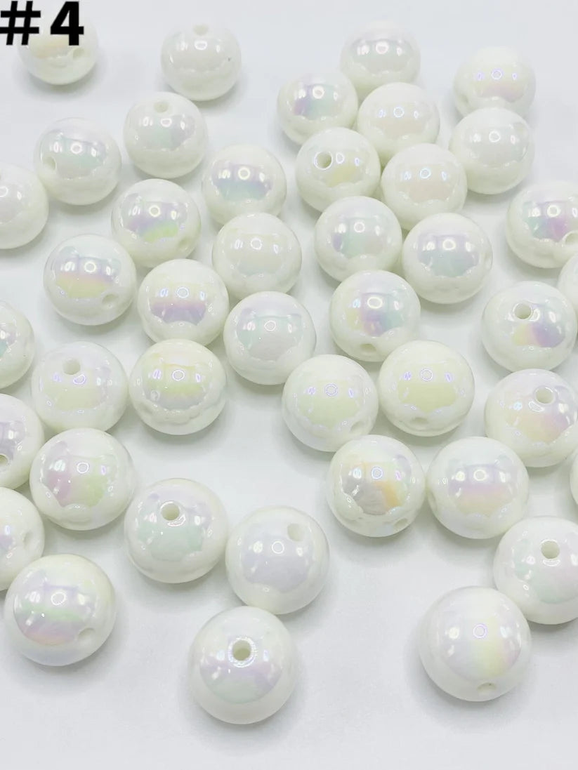 16mm Beads, Glossy Acrylic Beads with UV Plating, Size 16mm, soild uv Round Shape, TT