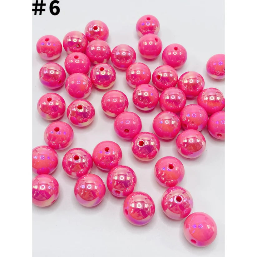 16mm Beads, Glossy Acrylic Beads with UV Plating, Size 16mm, soild uv Round Shape, TT