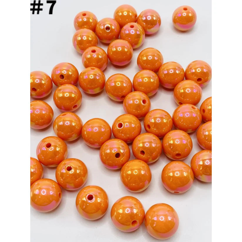 16mm Beads, Glossy Acrylic Beads with UV Plating, Size 16mm, soild uv Round Shape, TT