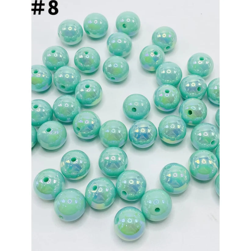 16mm Beads, Glossy Acrylic Beads with UV Plating, Size 16mm, soild uv Round Shape, TT