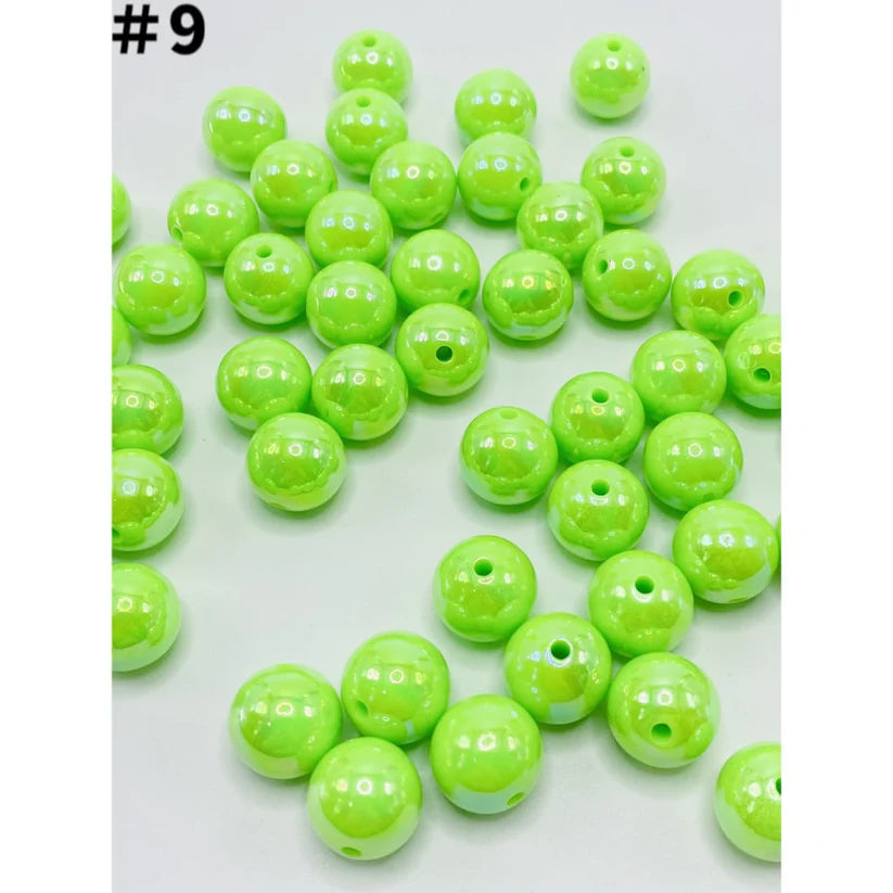 16mm Beads, Glossy Acrylic Beads with UV Plating, Size 16mm, soild uv Round Shape, TT