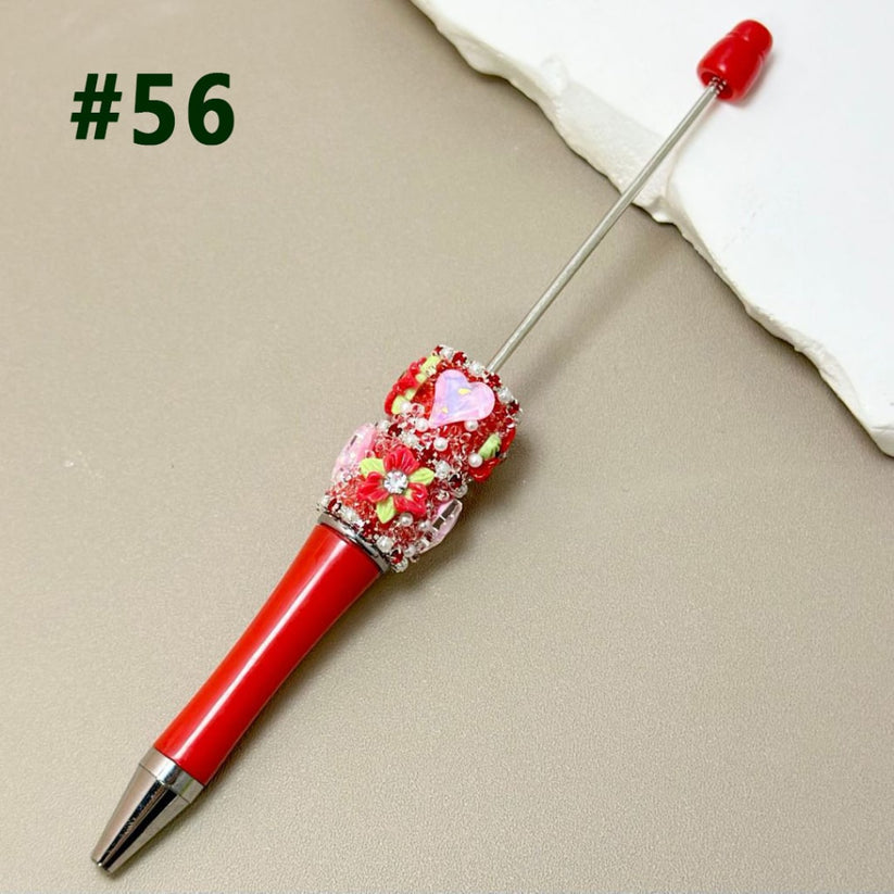 Beadable Pen with White Pearl