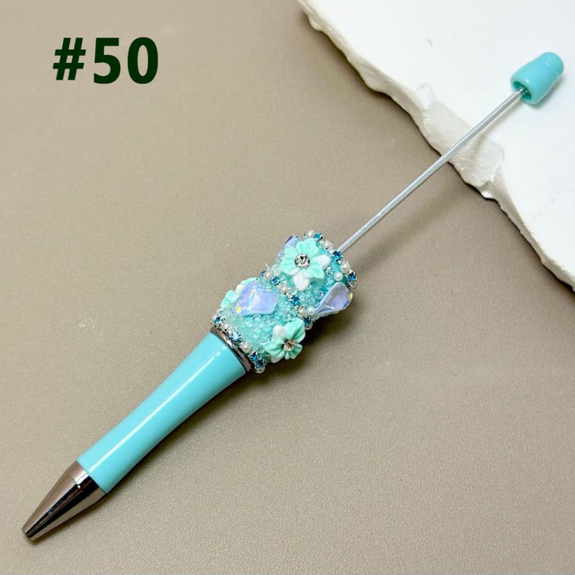 Beadable Pen with White Pearl