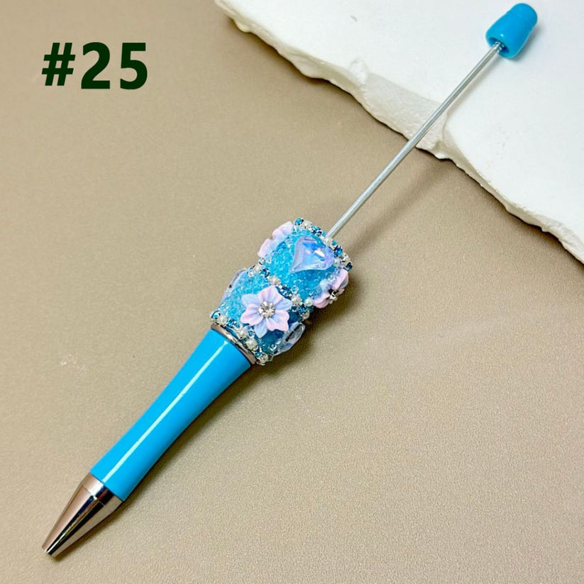 Beadable Pen with White Pearl