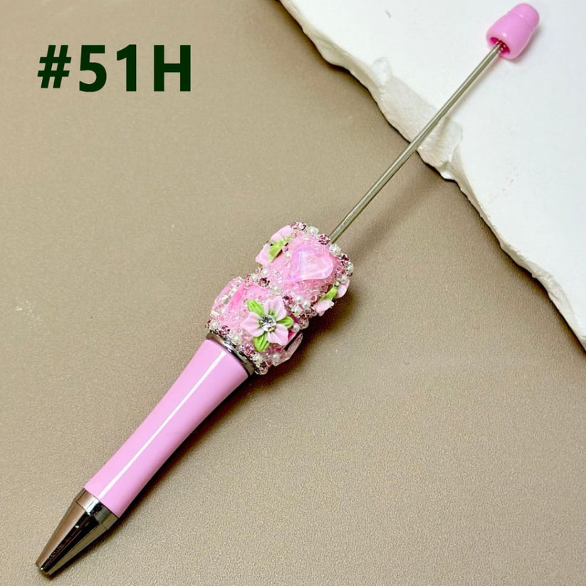 Beadable Pen with White Pearl