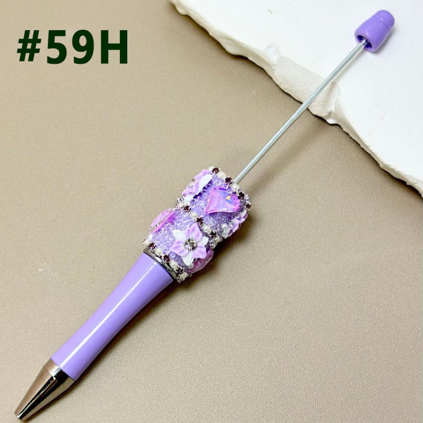 Beadable Pen with White Pearl