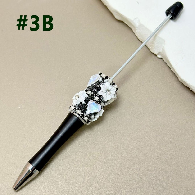 Beadable Pen with White Pearl