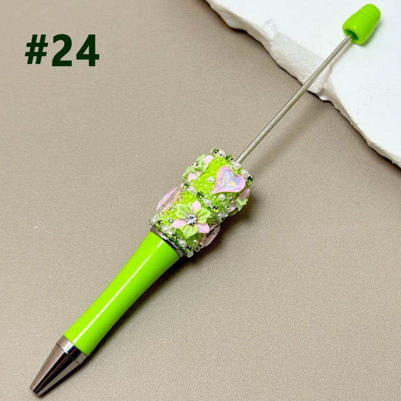 Beadable Pen with White Pearl