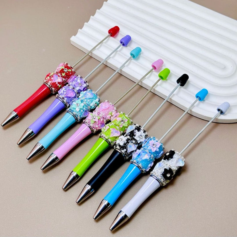Beadable Pen with White Pearl