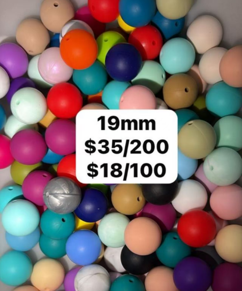 19mm Silicone beads