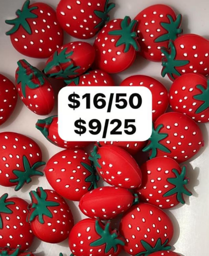 Silicone strawberry beads