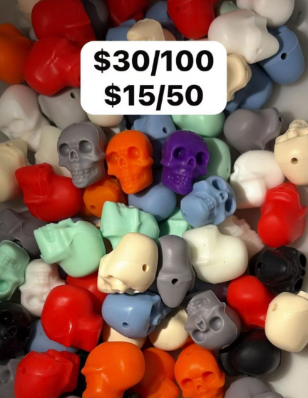 Silicone skull beads