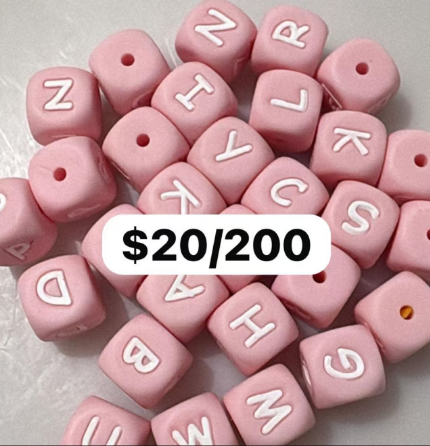 Silicone square letter beads