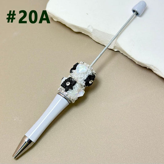 Beadable Pen with White Pearl