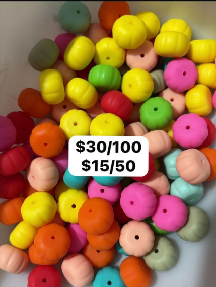 Silicone pumpkin beads
