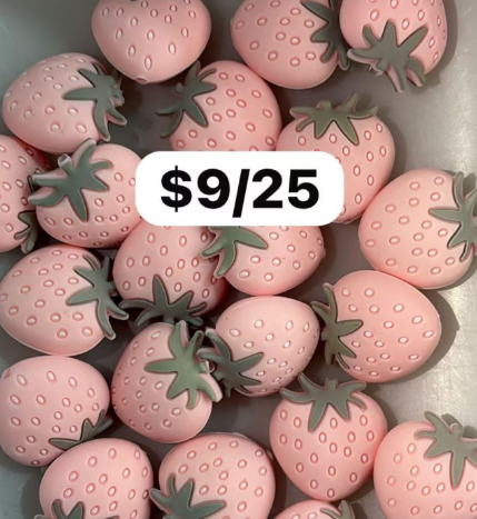 Silicone strawberry beads