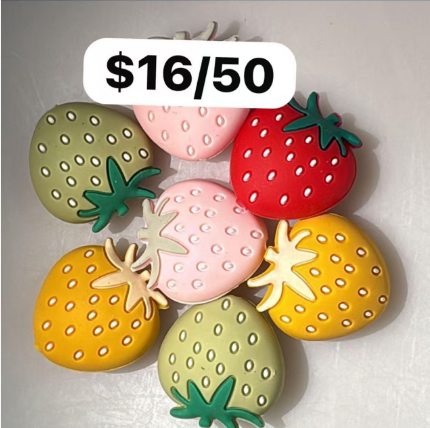 Silicone strawberry beads