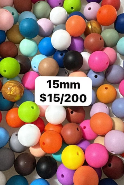 15mm Silicone beads