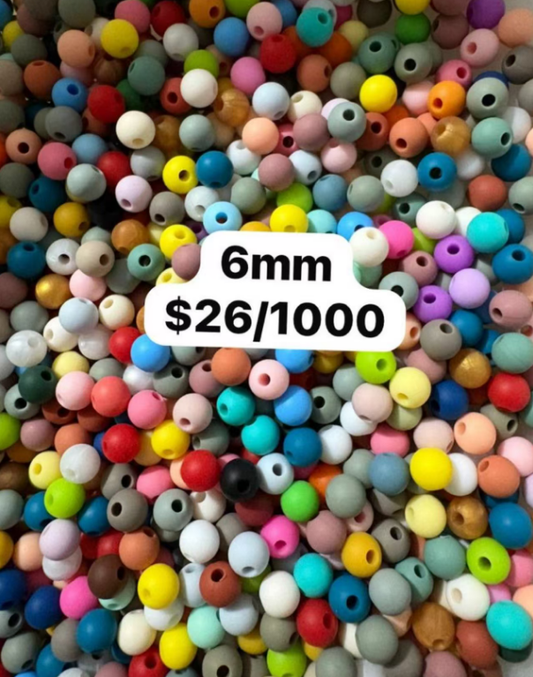 6mm Silicone beads