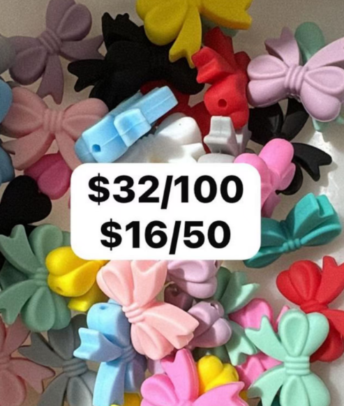 Silicone bow beads