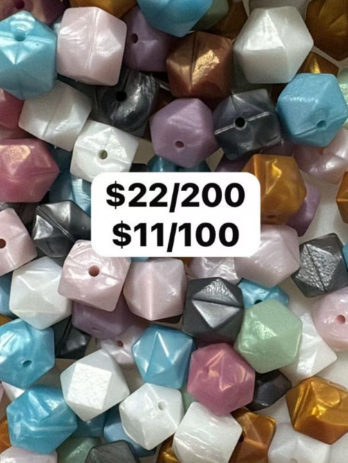 Silicone hexagonal beads